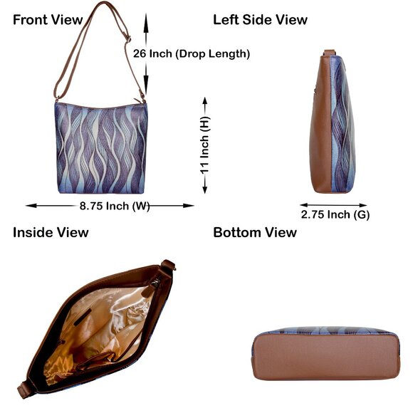 Printed Leather Crossbody Bag –Sling & Over the Shoulder Bag for Women-Daily Use - Picture 3 of 10